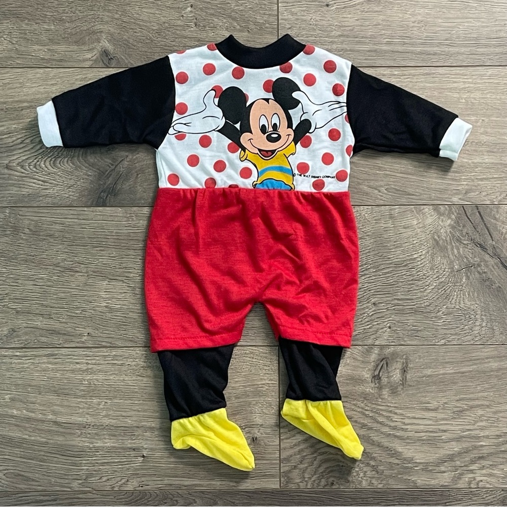 Vintage Disney by Jog Togs Mickey Mouse Infant Footie Romper
